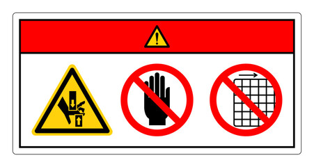 Danger Crush Hand Top Bottom Do Not Touch and Do Not Remove Guard Symbol Sign, Vector Illustration, Isolate On White Background Label .EPS10