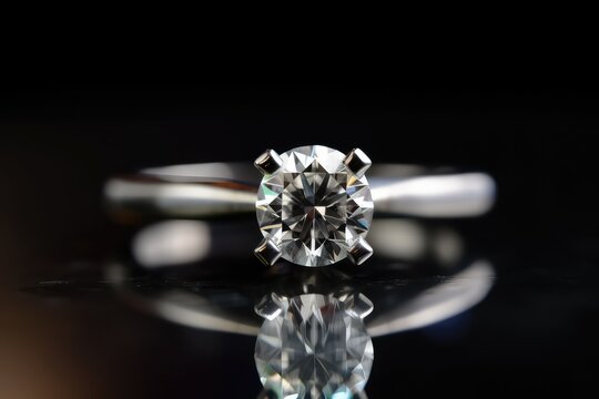 realistic diamond ring jewelry photography for men or women generative ai