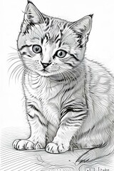 Obraz premium drawing illustraion cat