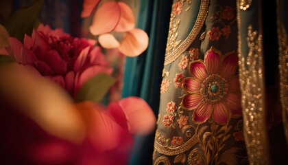 decorative and royal curtain photography for wedding venue decor generative ai