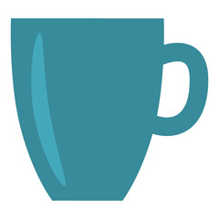 Big ceramic blue cup for tea or coffee, vector