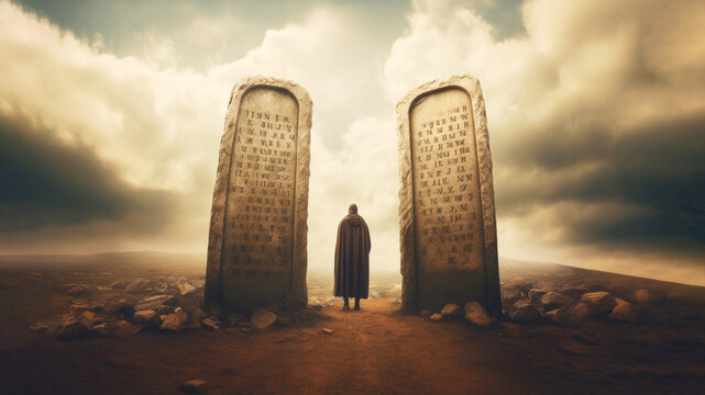 The Ten Commandments: Tablets of the Law, Tablets of Stone, Stone Tablets or Tablets of Testimony, tablets of the covenant, tablets of testimony. Book of Exodus.