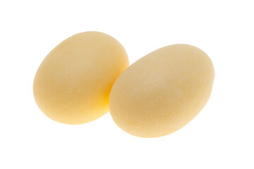 colored dragee with almonds isolated