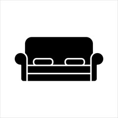 Home interior design icon, sofa icon, living room, vector illustration on white background