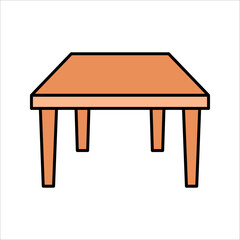 Flat Table Icon Design Illustration on white background, EPS 10