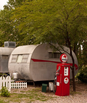 Bisbee, Arizona, July 31 2010 The vintage trailers for rent inside the Shady Dell RV Park in Bisbee.