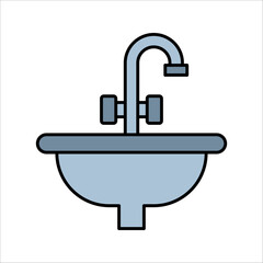 outline sink vector icon. isolated black simple line element illustration from cleaning concept. vector illustration on white background