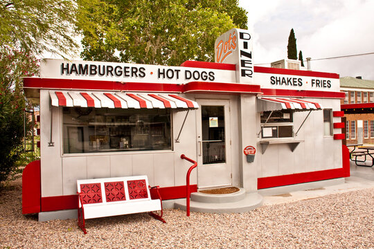 Bisbee, Arizona, July 31 2010 Dots diner a fixture in Bisbee located inside the Shady Dell RV Park