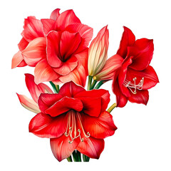 Water color beautiful amaryllis flower png clip art