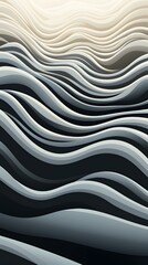 Obraz na płótnie Canvas Abstract monochrome black wave lines hd phone wallpaper ai generated