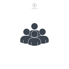 Group of People icon symbol vector illustration isolated on white background