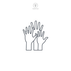 Multiple Hands Raised icon symbol vector illustration isolated on white background