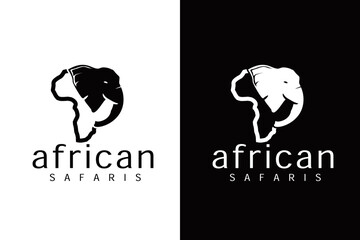 african safaris logo design vector template with editable text