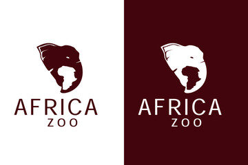 africa zoo logo design vector template with editable text