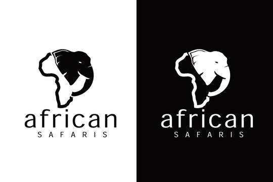 african safaris logo design vector template with editable text