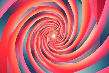 a red blue and pink spiral with a bright light in the center