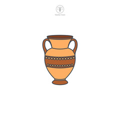 Antique vase icon symbol vector illustration isolated on white background