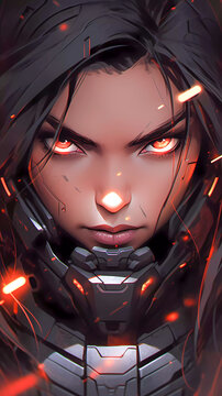 Premium AI Image  Epic Battle Anime Warrior Girl Ready for Combat