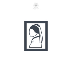 Fototapeta premium Artwork painting icon symbol vector illustration isolated on white background