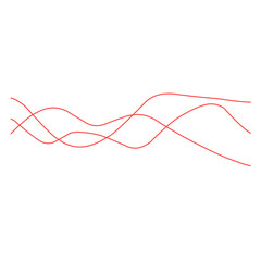 Red thin line wavy abstract background. Vector illustration