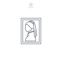 Fototapeta premium Artwork painting icon symbol vector illustration isolated on white background