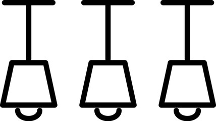 Kitchen Chandeliers Vector Line Sign for Adverts. Perfect for web sites, books, stores, shops. Editable stroke in minimalistic outline style