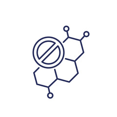 no hormones icon, line vector