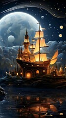 Glowing Ship