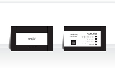 Black and white simple business card A corporate style business card template.