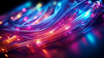 Colorful fiber optic cables. Generative AI