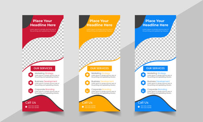 Business Roll Up Banner corporate Roll up background for Presentation, Vertical roll up, x-stand, exhibition display, Retractable banner