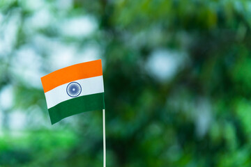 India flag with copy space for greeting text, Independence day and republic day concept background