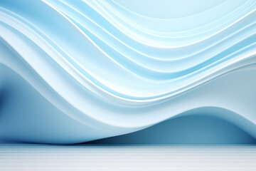 Obraz premium Beautiful futuristic Geometric background for your presentation. Textured intricate 3D wall in light blue and white tones. Generated AI.