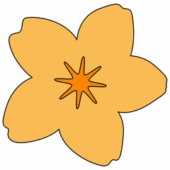 The flower is yellow with a contour for decoration and design.