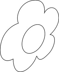 Flower contour drawing for decoration and design.
