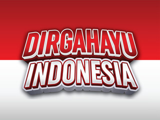 HAPPY INDONESIA RED DAN WHITE GRADIENT EDITABLE TEXT EFFECT