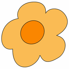 The flower is yellow with a contour for decoration and design.