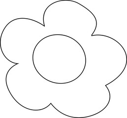 Flower contour drawing for decoration and design.
