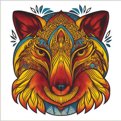 Fox head mandala design