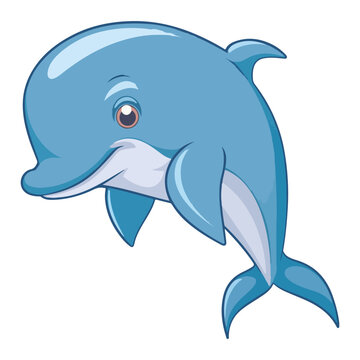 dolphin cute cartoon character
