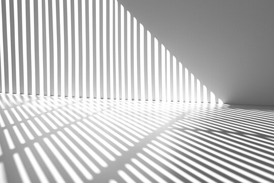 Room with long light bulb on the wall in black and white color Generative AI