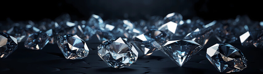 Ultra-Wide Background of Diamonds (Generative AI)