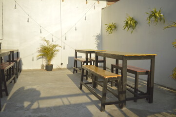 table and chairs in a restaurant