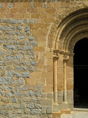 Romanesque Church of San Segundo. (12th-13th century). Detail of capitals in the door of the lateral facade.
Historic city of Avila. Spain. 