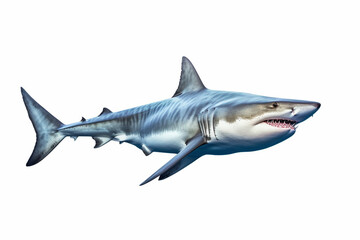 Obraz premium blue shark watercolor illustration isolated on white background Generative AI