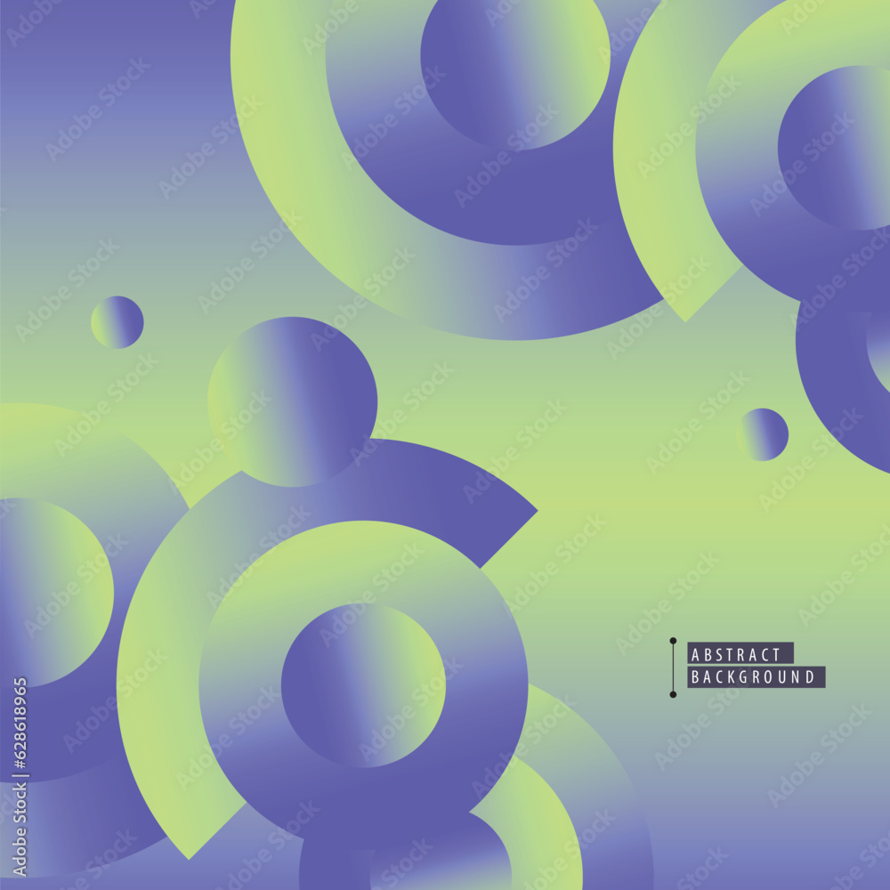 Fototapete Circles gradient vector design. Minimal modern gradient. Abstract cover background. Dynamic connect shapes template