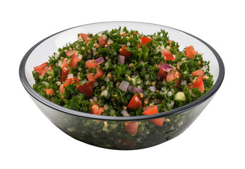 Lebanese tabbouleh salad on transparent background. Generative AI.