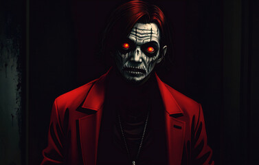 Zombie man. Halloween. Horror film style. Generative AI