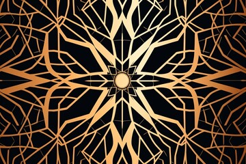 an abstract gold and black background with an intricate design