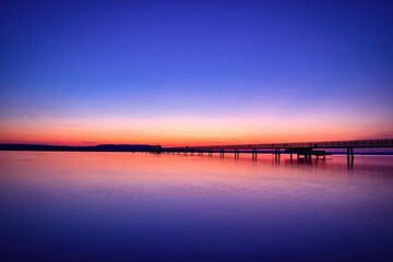 Fototapeta premium sunset over the lake